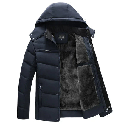 Men’s Hooded Winter Puffer Jacket | Faux Fur Lining | Windproof Outer Shell