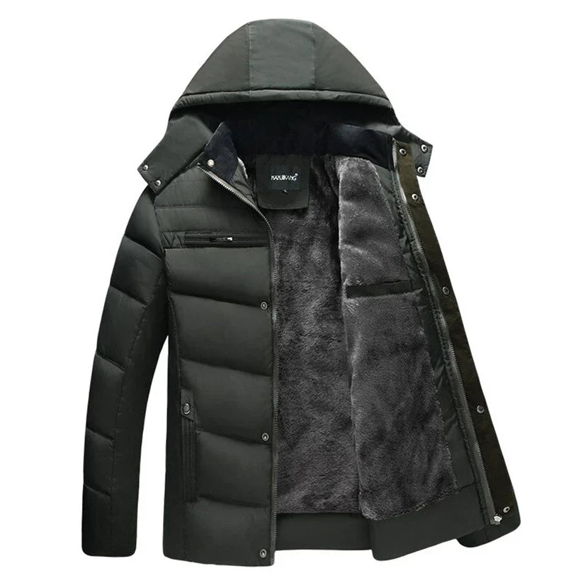 Men’s Hooded Winter Puffer Jacket | Faux Fur Lining | Windproof Outer Shell