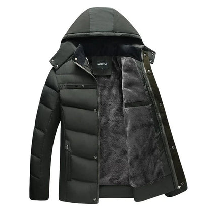 Men’s Hooded Winter Puffer Jacket | Faux Fur Lining | Windproof Outer Shell