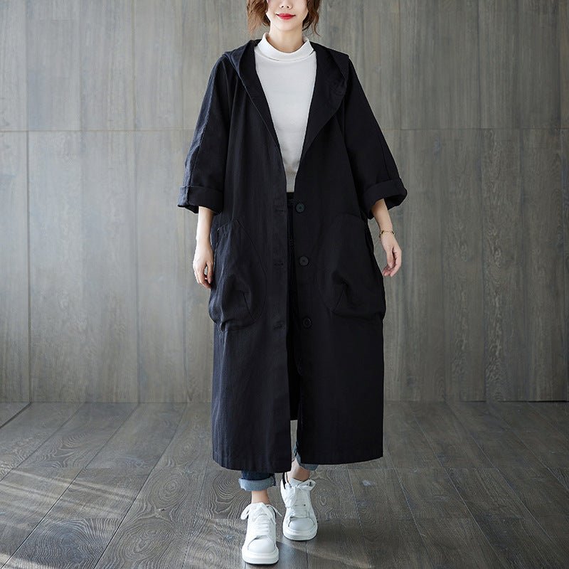 Oversized Hooded Coat | Relaxed Fit | Lightweight Cotton Blend | Casual Layer