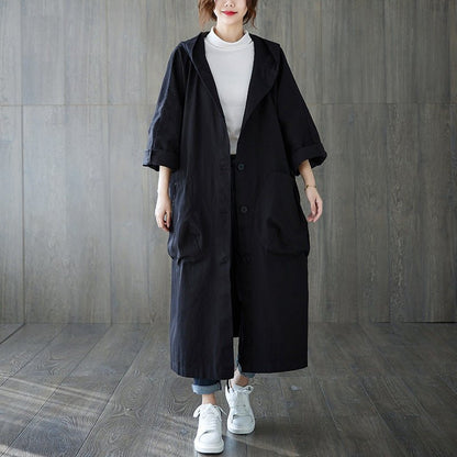 Oversized Hooded Coat | Relaxed Fit | Lightweight Cotton Blend | Casual Layer