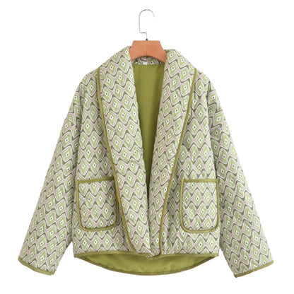 Printed Quilted Jacket | Lightweight Boho Style | Relaxed Fit | Versatile Layer