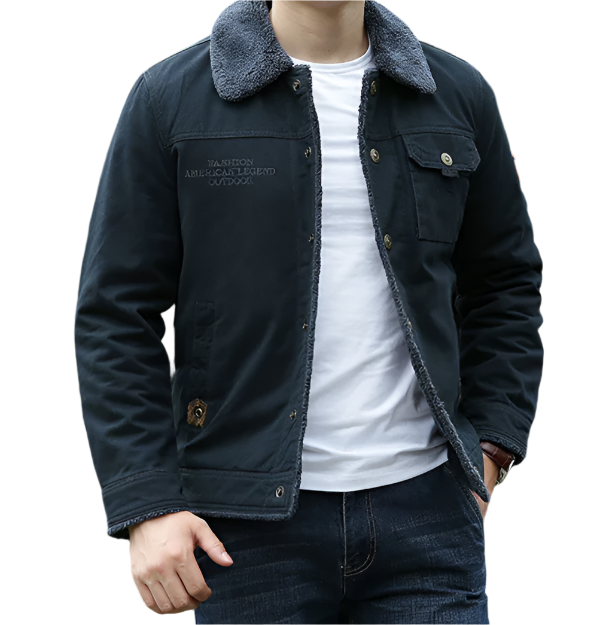Men's Canvas Trucker Jacket | Button-Front Utility Style | Midweight Fall Outerwear