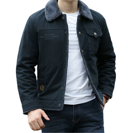 Men's Canvas Trucker Jacket | Button-Front Utility Style | Midweight Fall Outerwear