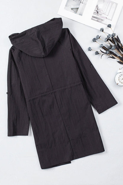 Lightweight Hooded Jacket | Water-Resistant | Adjustable Waist | Casual Layer