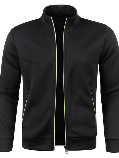 Men’s Zip-Up Knit Track Jacket | Lightweight Layer | Sport-Casual Fit