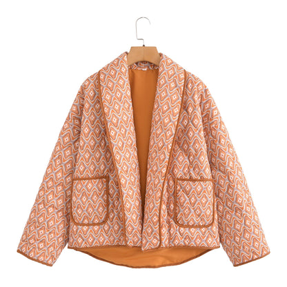Printed Quilted Jacket | Lightweight Boho Style | Relaxed Fit | Versatile Layer