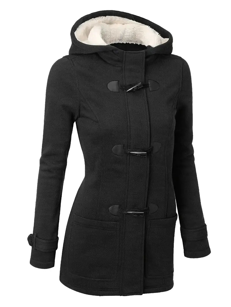 Toggle Hooded Coat | Warm Sherpa Lining | Casual Winter Wear | Wool Blend