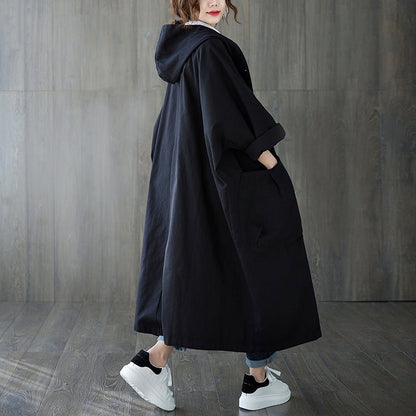 Oversized Hooded Coat | Relaxed Fit | Lightweight Cotton Blend | Casual Layer