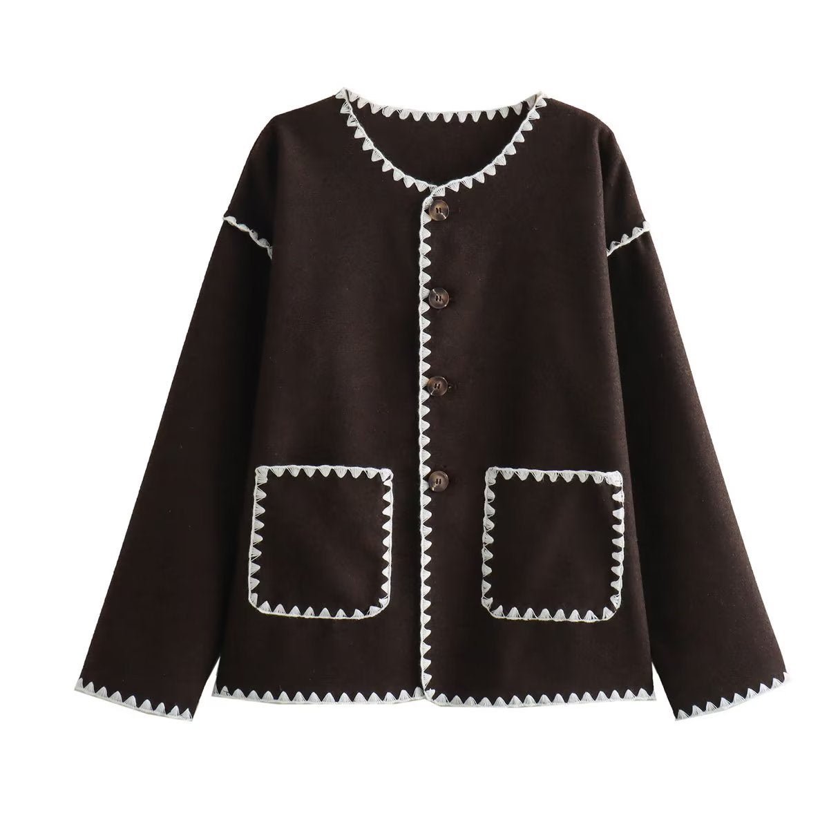 Contrast-Trim Knit Cardigan | Elegant Button-Front | Minimalist Chic | Black & White