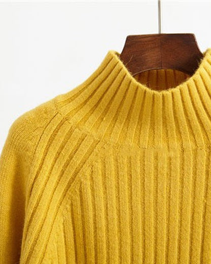 Ribbed Turtleneck Sweater | Yellow | Winter Wear | Wool-Cashmere Blend