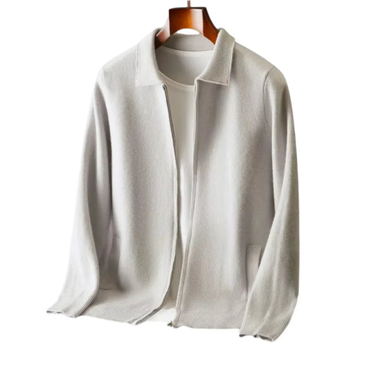 Men's Minimalist Zip-Up Overshirt | Soft Textured Lightweight Jacket