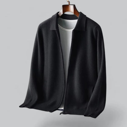 Men's Minimalist Zip-Up Overshirt | Soft Textured Lightweight Jacket