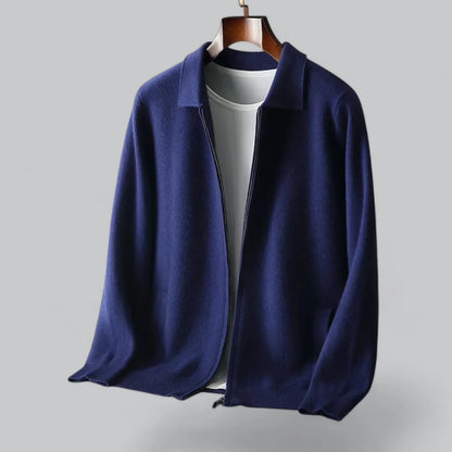 Men's Minimalist Zip-Up Overshirt | Soft Textured Lightweight Jacket