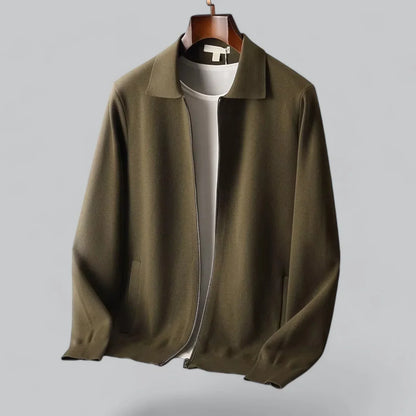 Men's Minimalist Zip-Up Overshirt | Soft Textured Lightweight Jacket