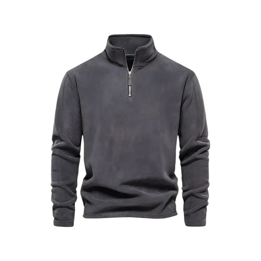 Men’s Quarter-Zip Fleece Pullover | Soft Midweight Layer | Fall-Winter Casual Sweater