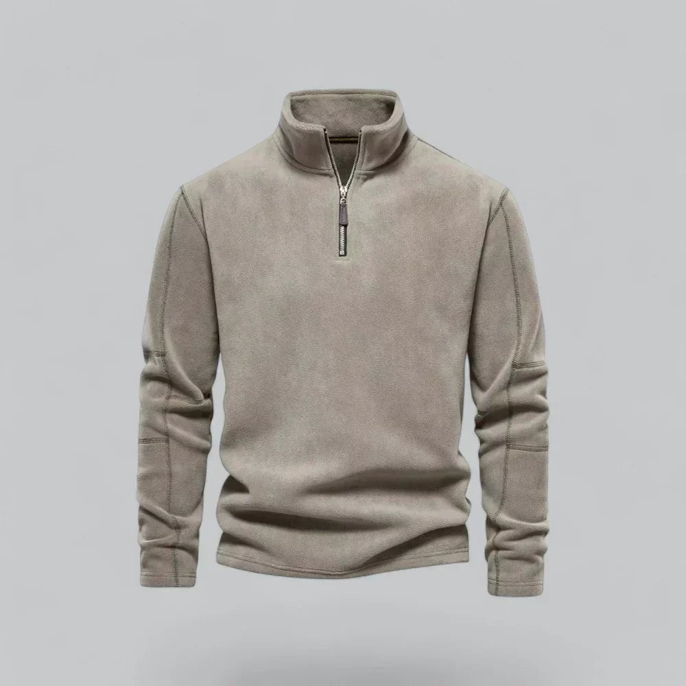 Men’s Quarter-Zip Fleece Pullover | Soft Midweight Layer | Fall-Winter Casual Sweater