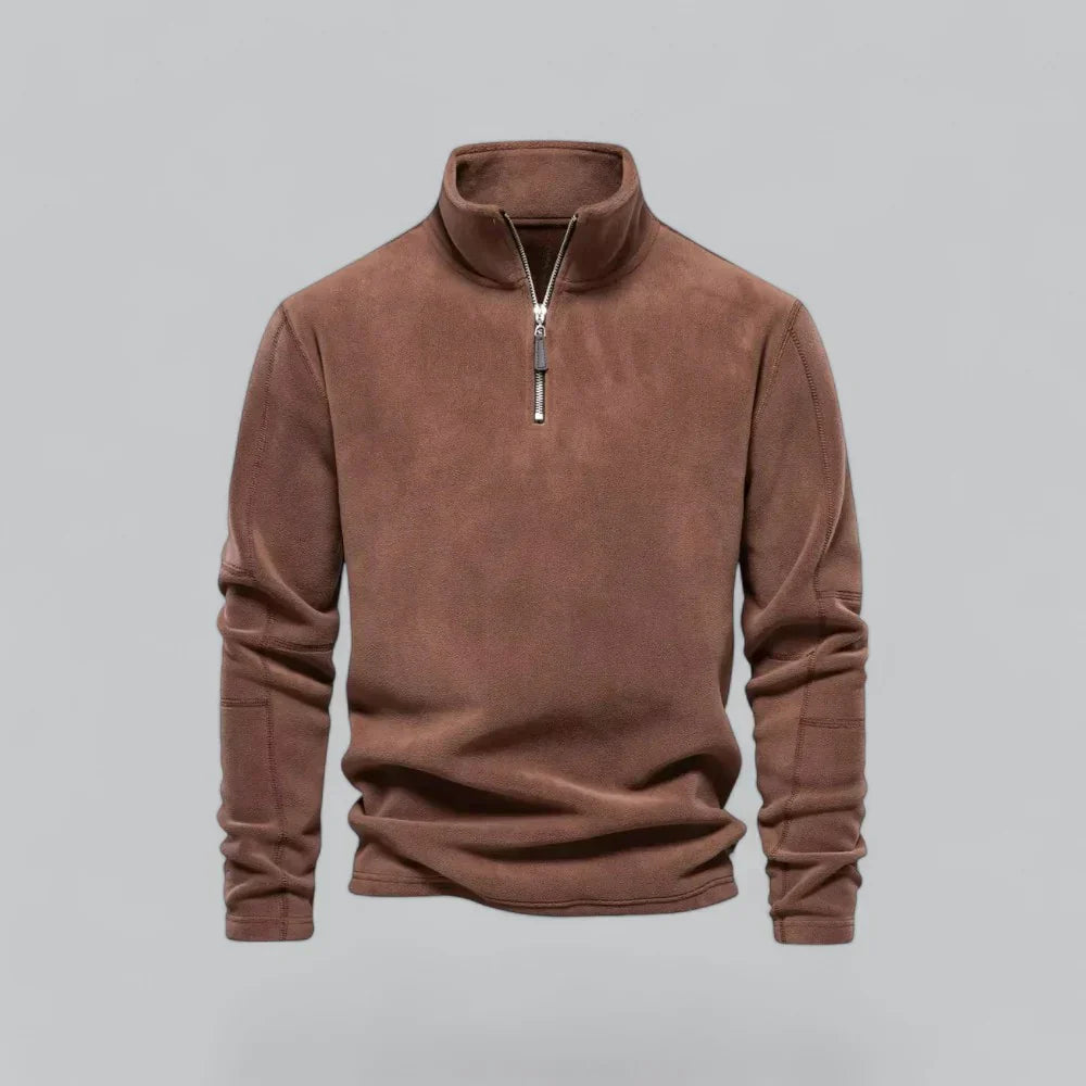 Men’s Quarter-Zip Fleece Pullover | Soft Midweight Layer | Fall-Winter Casual Sweater