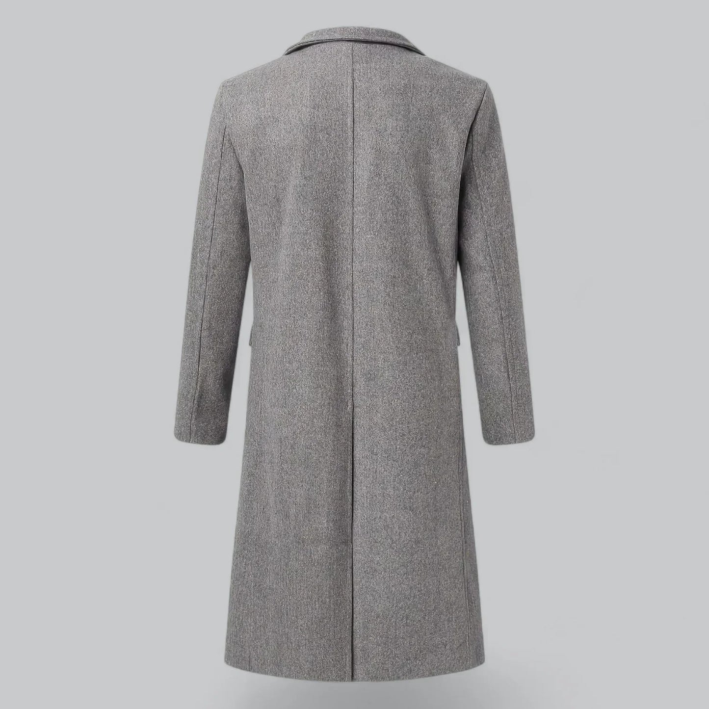 Men’s Wool-Blend Overcoat | Single-Breasted Long Jacket | Formal Winter Outerwear