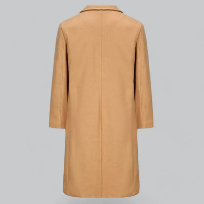 Men’s Wool-Blend Overcoat | Single-Breasted Long Jacket | Formal Winter Outerwear