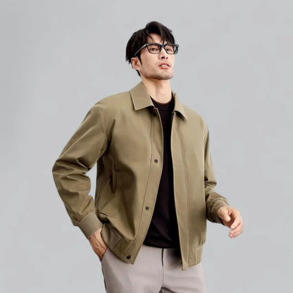 Men’s Casual Snap-Front Jacket | Lightweight Streetwear Layer | Point Collar Design