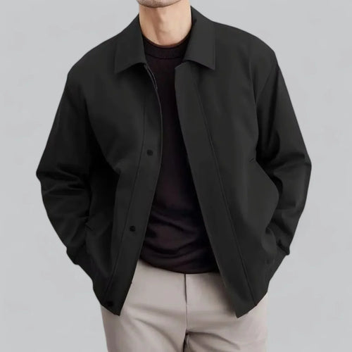Men’s Casual Snap-Front Jacket | Lightweight Streetwear Layer | Point Collar Design