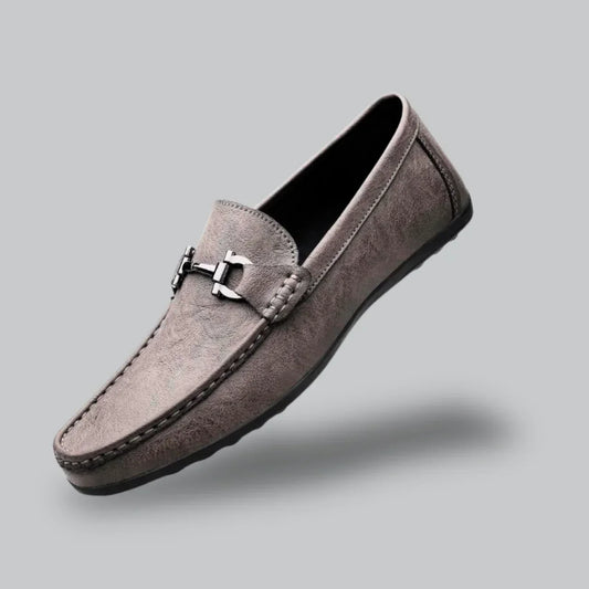Suede Loafer Shoes | Slip-On Dress Moccasins | Classic Metal Bit Detail