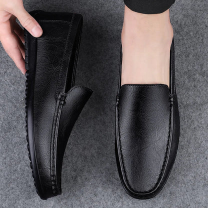 Men’s Classic Leather Loafers | Slip-On Dress Shoes | Cushioned Insole Comfort