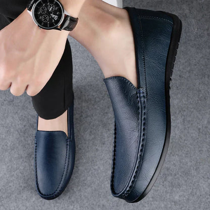 Men’s Classic Leather Loafers | Slip-On Dress Shoes | Cushioned Insole Comfort