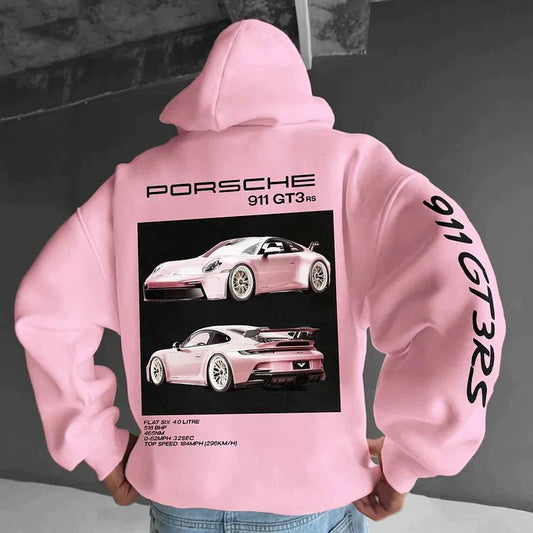 Unisex Graphic Hoodie | Porsche 911 GT3 RS Print | Streetwear-Inspired Pullover Sweatshirt