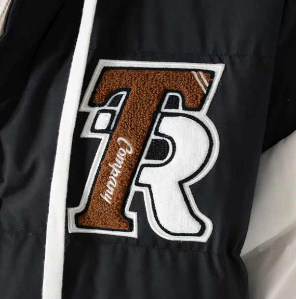 Men’s Varsity Puffer Jacket | Colour-Block Hooded Bomber | Insulated Streetwear Outerwear