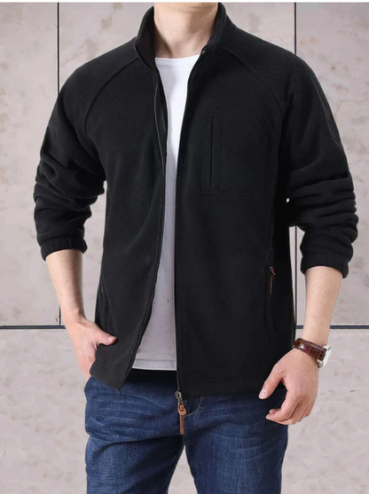 Men’s Full-Zip Stand Collar Jacket | Lightweight Stretch Layer | Casual Outerwear