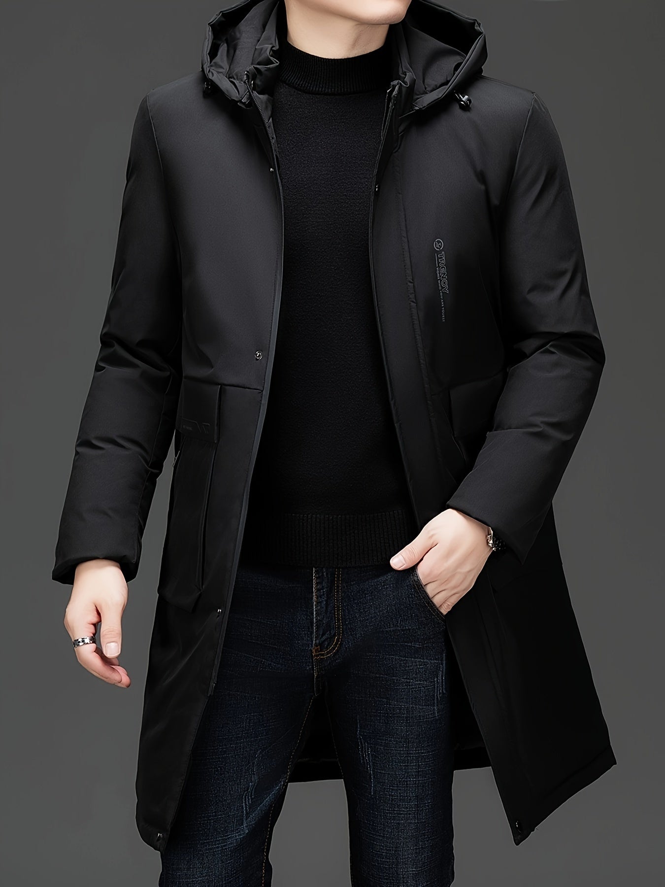 Men’s Hooded Winter Parka | Water-Resistant Longline Coat | Cold Weather Performance Outerwear