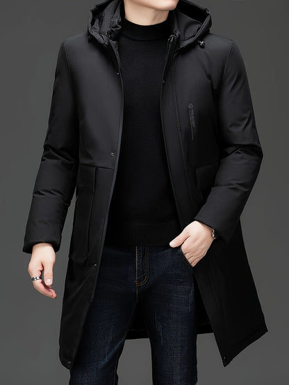Men’s Hooded Winter Parka | Water-Resistant Longline Coat | Cold Weather Performance Outerwear