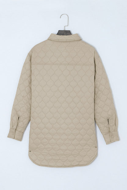 Quilted Button-Up Shacket | Lightweight Warmth | Oversized Fit | Casual Style