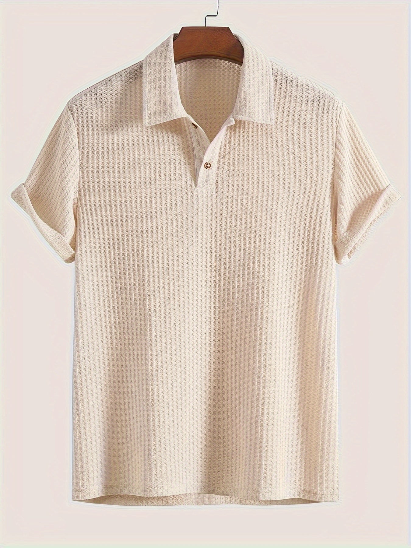 Men's Knit Polo Shirt | Textured Short Sleeve Top | Lightweight Summer Casualwear