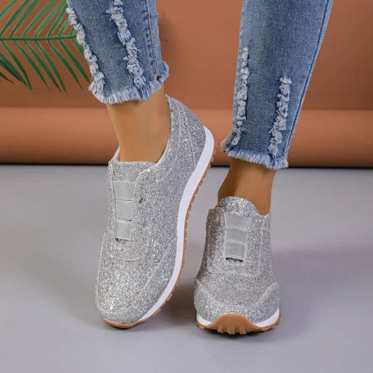Glitter Slip-On Sneakers | Lightweight Comfort | Casual Glam Footwear