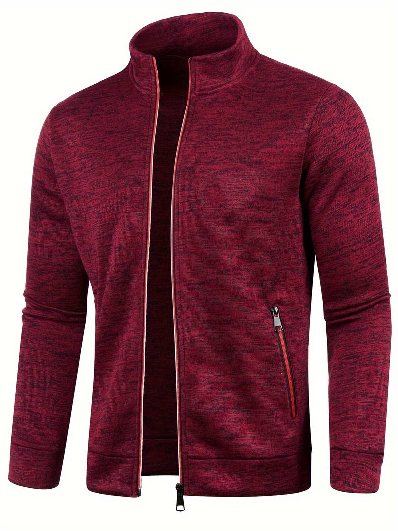 Men’s Zip-Up Knit Track Jacket | Lightweight Layer | Sport-Casual Fit