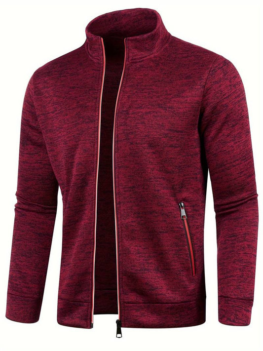 Men’s Zip-Up Knit Track Jacket | Lightweight Layer | Sport-Casual Fit