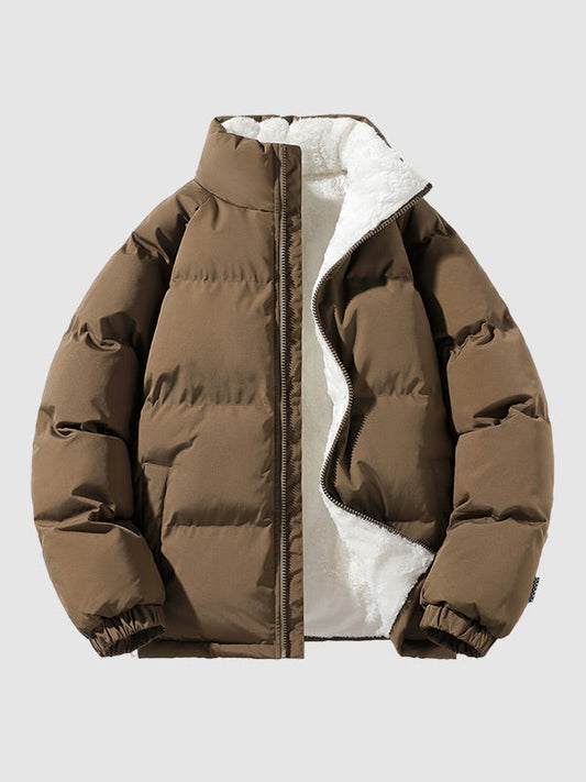 Men’s Sherpa-Lined Puffer Jacket | Heavyweight Insulated Outerwear | Winter-Ready Warmth