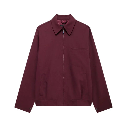 Zip-Front Harrington Jacket | Lightweight Cotton Blend | Smart Casual Layer