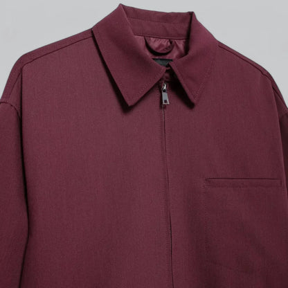 Zip-Front Harrington Jacket | Lightweight Cotton Blend | Smart Casual Layer