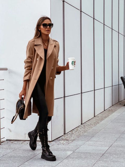 Double-Breasted Wool-Blend Coat | Tailored Fit | Elegant & Warm