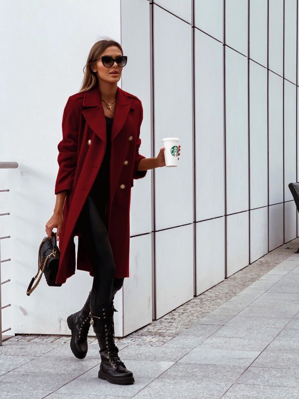 Double-Breasted Wool-Blend Coat | Tailored Fit | Elegant & Warm