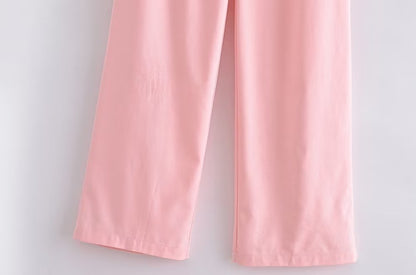 Blush Riviera Vest and Trousers Set | Tailored Fit | Wide-Leg Design