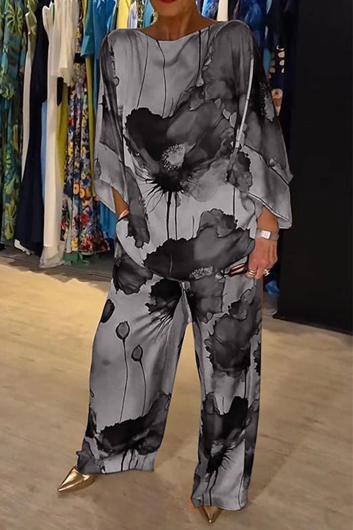 Satin Floral Two-Piece Set | Relaxed Fit | Bold Print