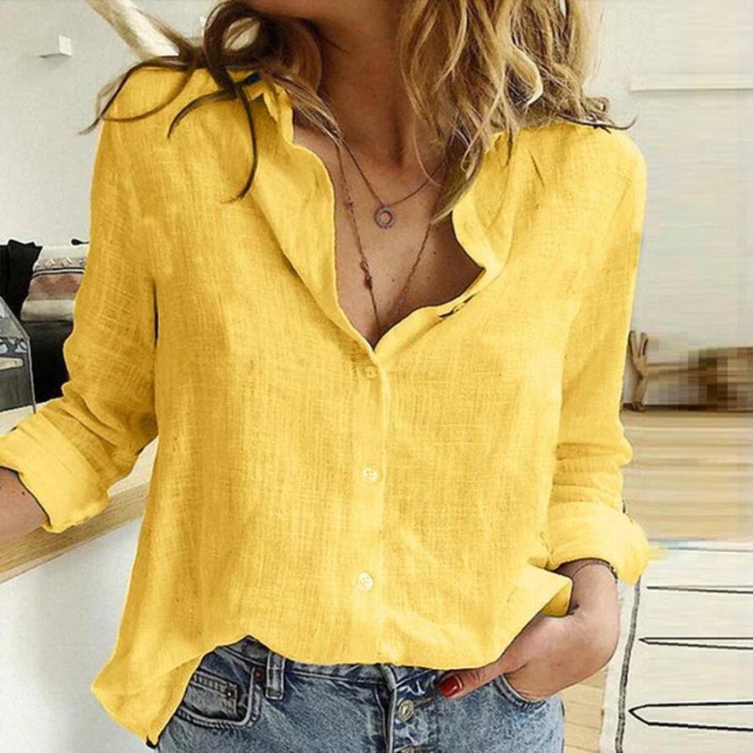 Embroidered Bird Button-Up | Lightweight Cotton Shirt | Relaxed Fit Blouse