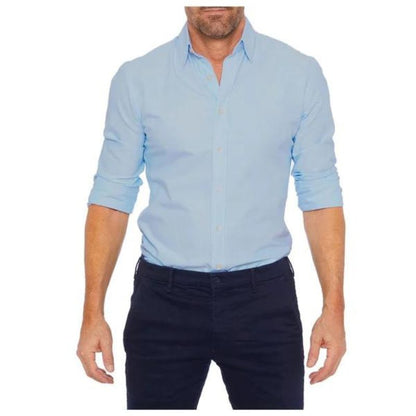 Men’s Stretch Cotton Dress Shirt | Classic Fit Button-Down | Everyday Office Shirt