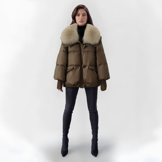 Luxe Puffer Jacket with Faux Fur Collar | Warm & Stylish | Winter Essential