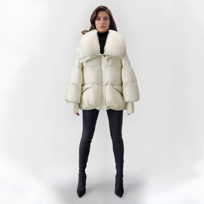 Luxe Puffer Jacket with Faux Fur Collar | Warm & Stylish | Winter Essential